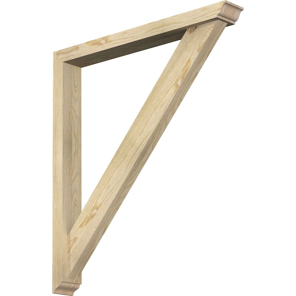 Ekena Millwork Traditional Traditional Rough Sawn Bracket w/ Offset Brace, Douglas Fir, 4"W x 32"D x 36"H BKT0402X32X36TRA01RDF - main